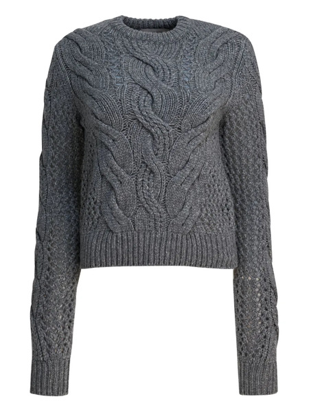  Max Mara Pull En Maille Torsadée - Gris 