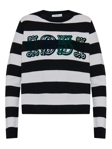  Max Mara Pull Rayé En Maille Intarsia - Noir 