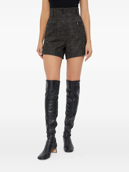  Max Mara Short Taille-haute Bolzano à Chevrons - Marron 