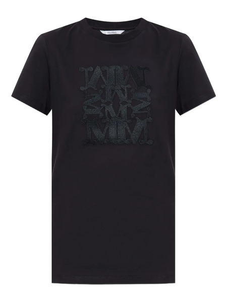  Max Mara T-shirt En Coton à Logo Brodé Bravo - Noir 