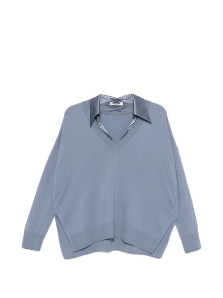  Max & Moi Pull à Col En Satin - Bleu 