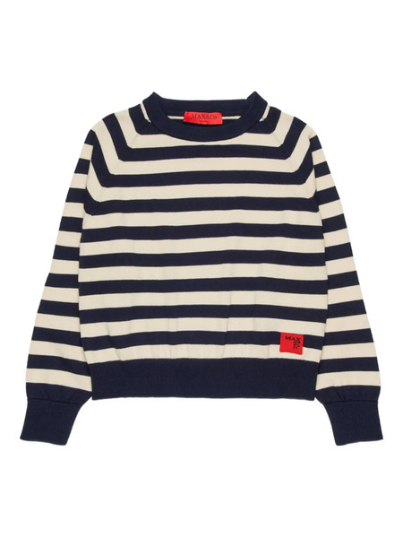  Max&co. Kids Pull Rayé à Logo - Bleu 