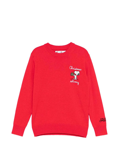  Mc2 Saint Barth Kids Pull à Détail Graphique - Rouge 
