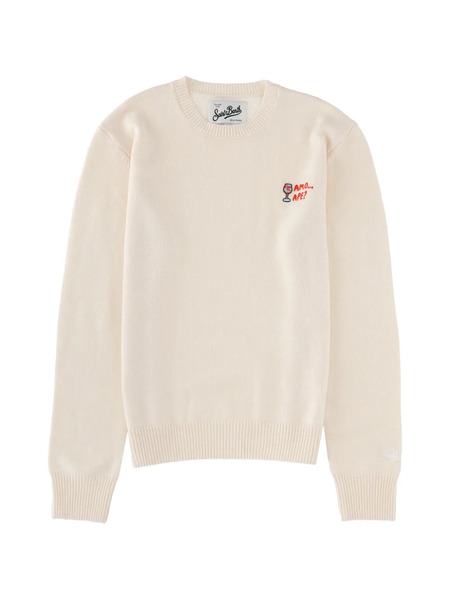  Mc2 Saint Barth Pull à Broderies - Blanc 