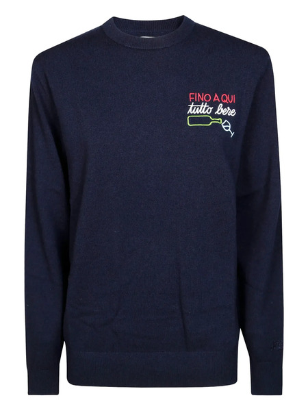 Mc2 Saint Barth Pull à Broderies - Bleu 