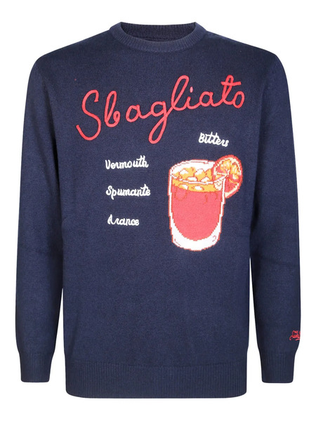  Mc2 Saint Barth Pull à Broderies - Bleu 