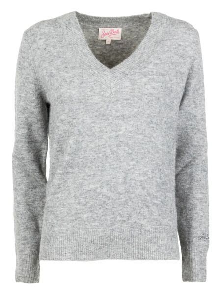  Mc2 Saint Barth Pull Anise à Col V - Gris 