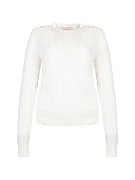  Mc2 Saint Barth Pull En Maille Torsadée - Blanc 