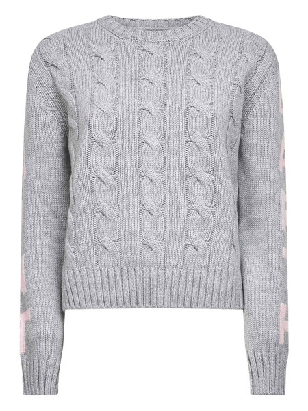  Mc2 Saint Barth Pull En Maille Torsadée - Gris 