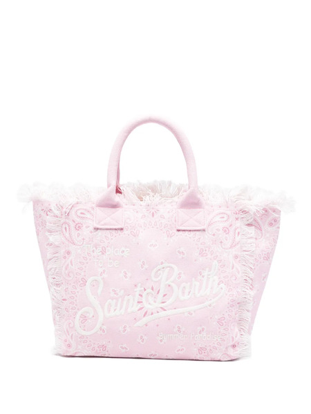  Mc2 Saint Barth Sac Cabas Vanity Effilé à Motif Cachemire - Rose 