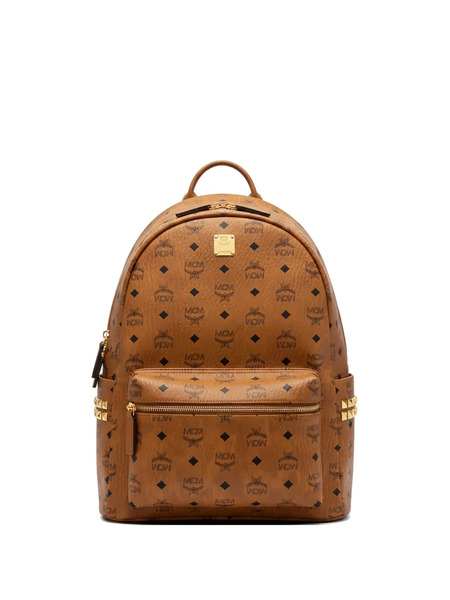  Mcm Stark Stud-embellished Backpack - Marron 