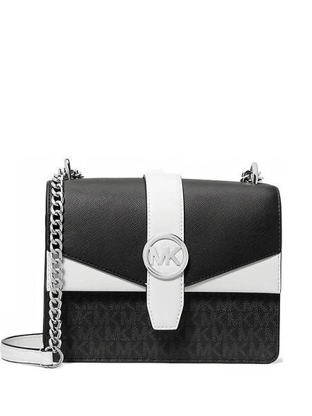  Michael Kors Sac Porté épaule Greenwich à Motif Monogrammé - Noir 