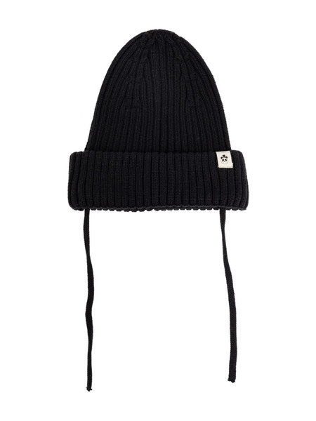  Mini Rodini Bonnet à Patch Logo - Noir 