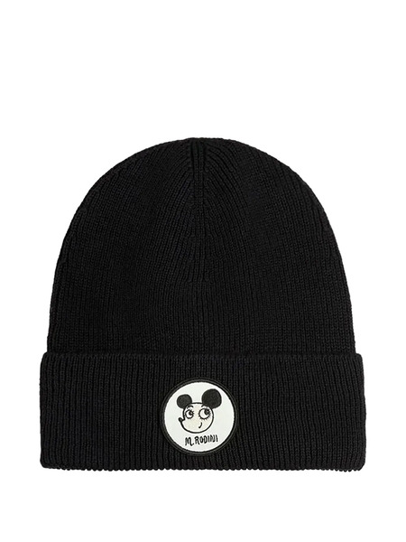  Mini Rodini Bonnet à Patch Ritzratz - Noir 