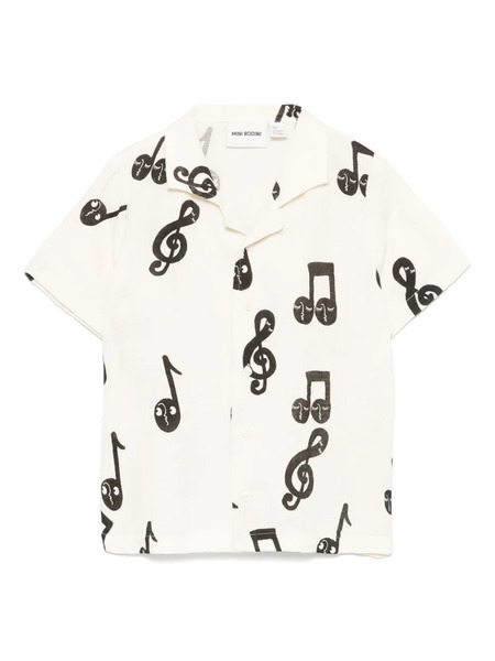  Mini Rodini Chemise à Imprimé Note - Blanc 