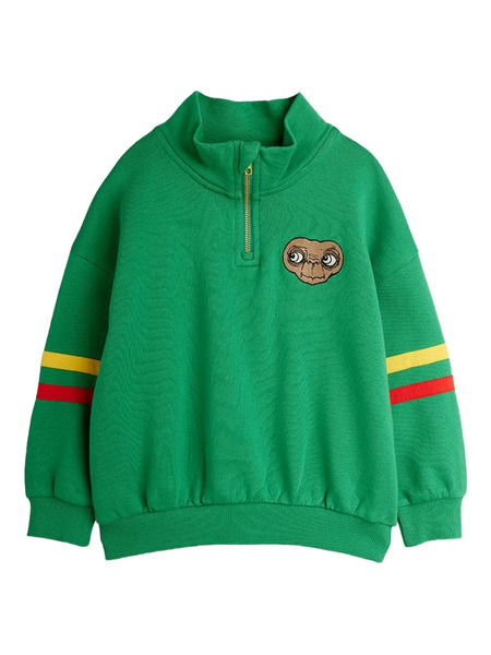  Mini Rodini Pull Rayé à Col Zippé - Vert 