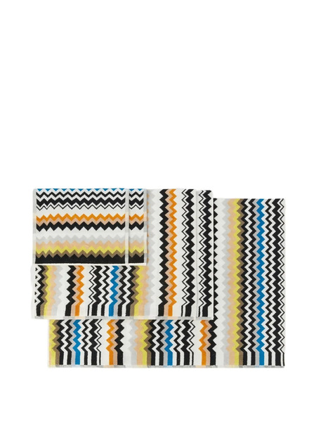  Missoni Home Lot De Cinq Serviettes De Bain à Motif Zig-zag - Blanc 