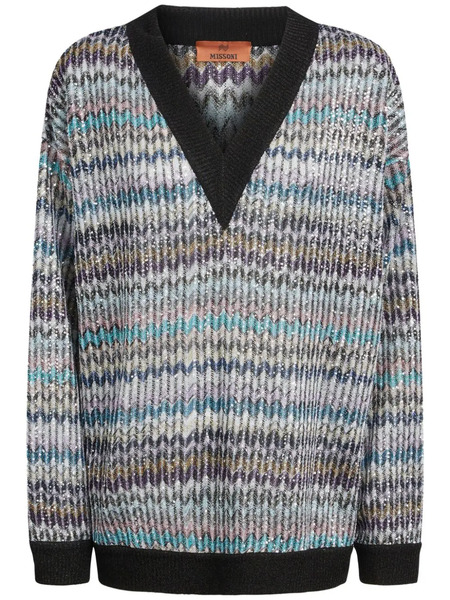  Missoni Pull à Col V - Gris 