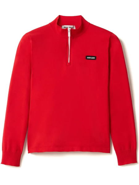  Miu Miu Pull En Maille Fine - Rouge 