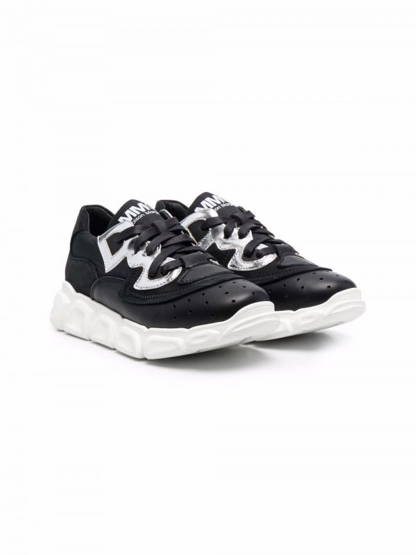  Mm6 Maison Margiela Kids Baskets à Logo Imprimé - Noir 