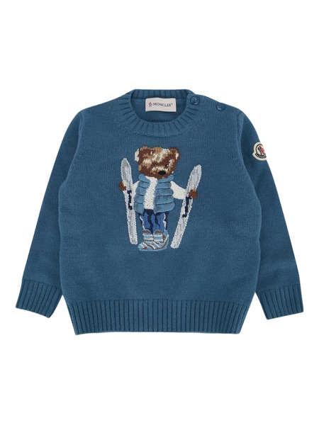  Moncler Enfant Pull à Broderies - Bleu 