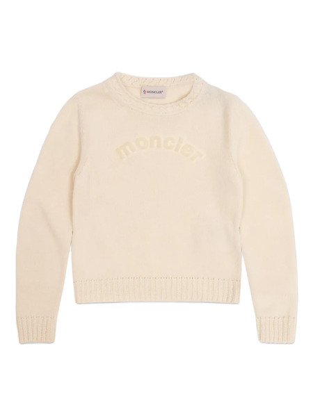 Moncler Enfant Pull à Détail De Logo - Tons Neutres 