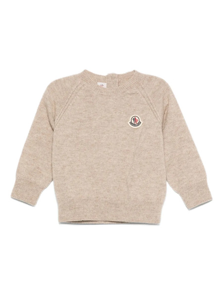  Moncler Enfant Pull à Patch Logo - Marron 