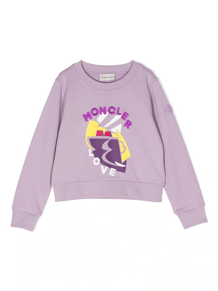  Moncler Enfant Pull En Coton à Logo - Violet 