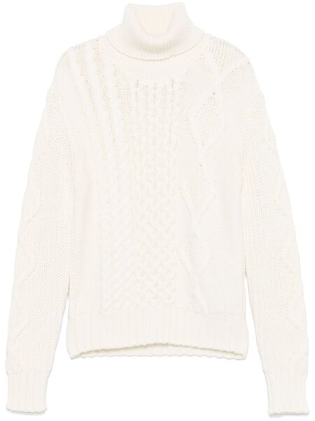  Moncler Pull à Col Roulé - Blanc 