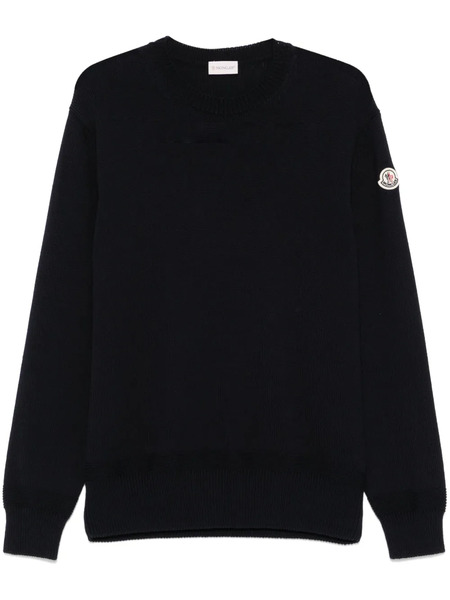  Moncler Pull à Patch Logo - Bleu 