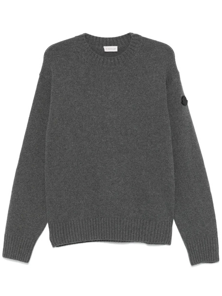  Moncler Pull à Patch Logo - Gris 