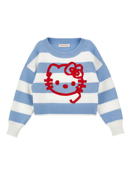  Monnalisa Pull à Rayures - Bleu 