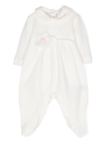  Monnalisa Pyjama à Logo Brodé - Blanc 
