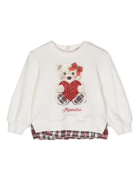  Monnalisa Sweat à Imprimé Teddy Bear - Blanc 
