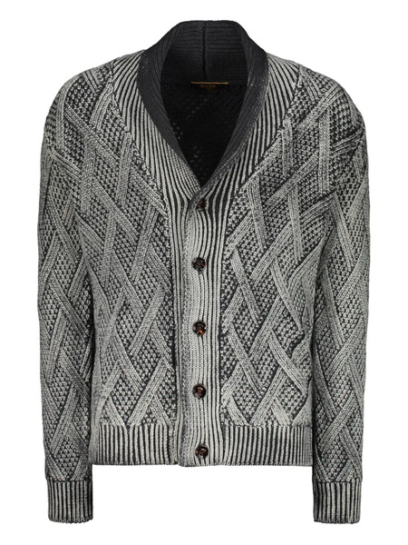  Moorer Cardigan Lelio-ltc à Losanges - Gris 