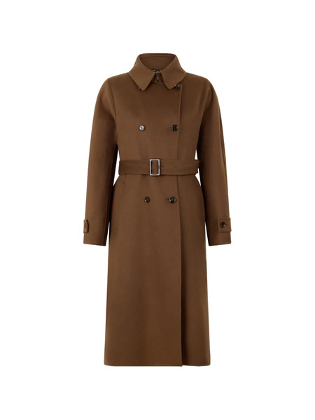  Moorer Manteau Long à Taille Ceinturée - Marron 