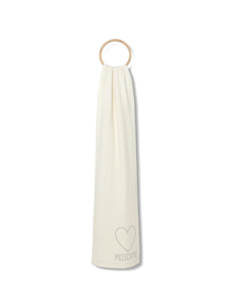  Moschino écharpe à Ornements En Cœur - Blanc 