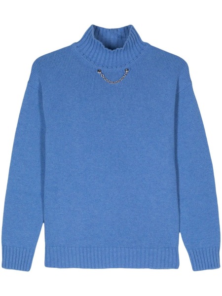  Moschino Jeans Pull à Détail De Chaîne - Bleu 