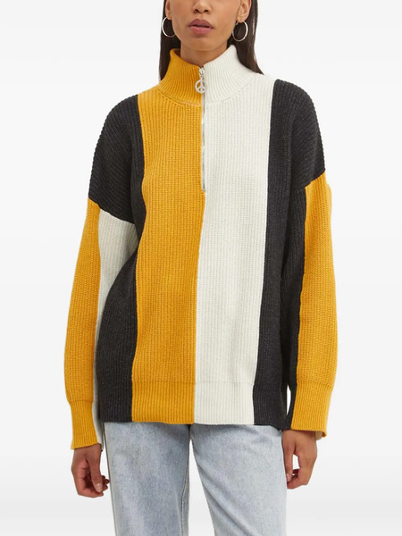  Moschino Jeans Pull Rayé Zippé - Jaune 