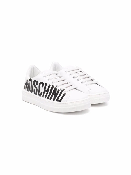  Moschino Kids Baskets à Logo Imprimé Latéral - Blanc 