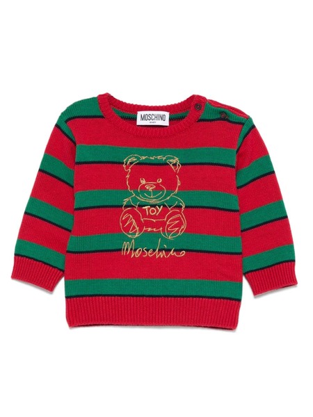  Moschino Kids Pull à Rayures - Rouge 
