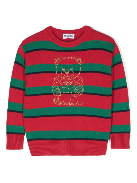  Moschino Kids Sweat à Logo Teddy Bear Brodé - Rouge 