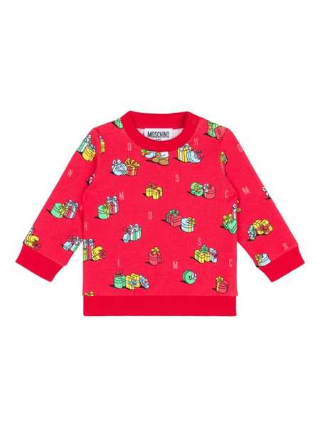  Moschino Kids Sweat En Coton à Imprimé Graphique - Rouge 