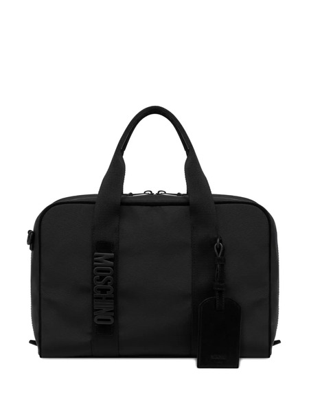 Moschino Pochette D'ordinateur à Plaque Logo - Noir 