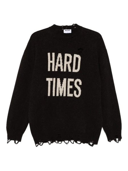  Moschino Pull à Effet Usé - Marron 
