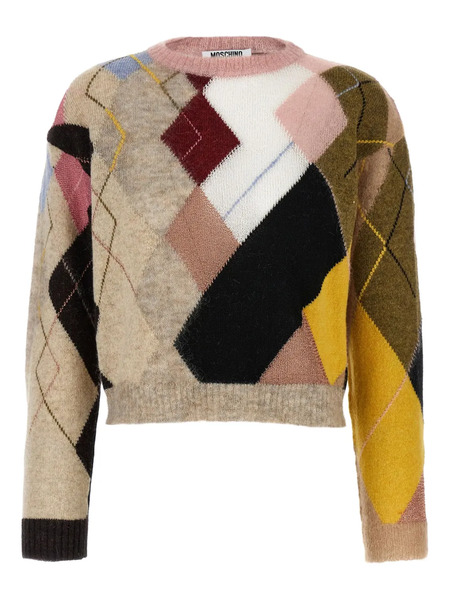  Moschino Pull à Losanges - Rose 