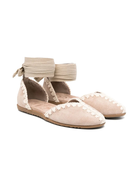  Mou Kids Ballerines à Détails De Coutures - Tons Neutres 