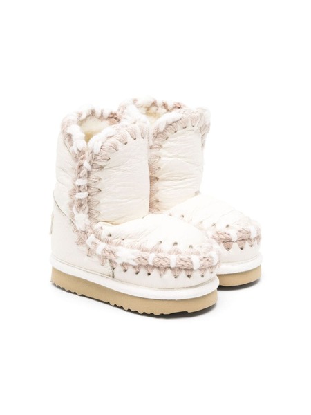  Mou Kids Bottines De Ski Eskimo En Cuir - Blanc 