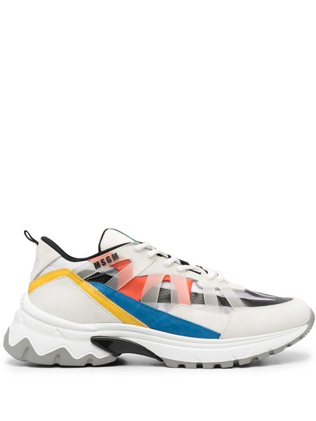  Msgm Baskets à Design à Empiècements - Gris 