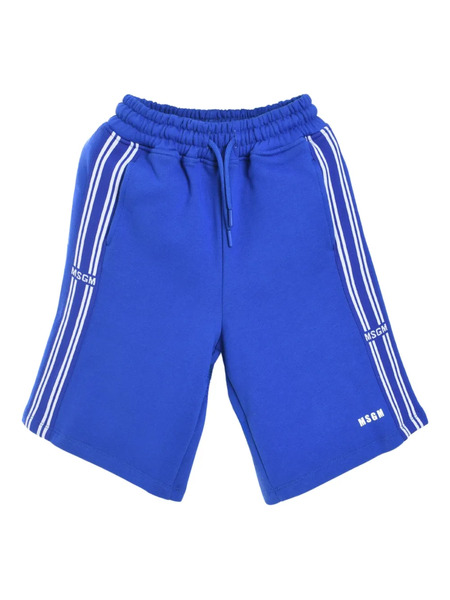  Msgm Kids Short à Logo - Bleu 